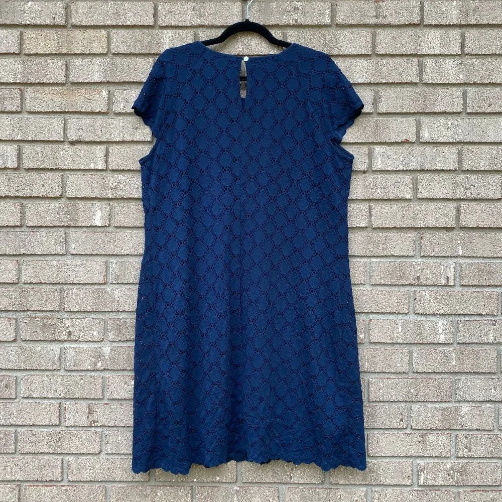 RONNIE NICOLE Blue Lined Short Sleeve Dress XL - Picture 9 of 9